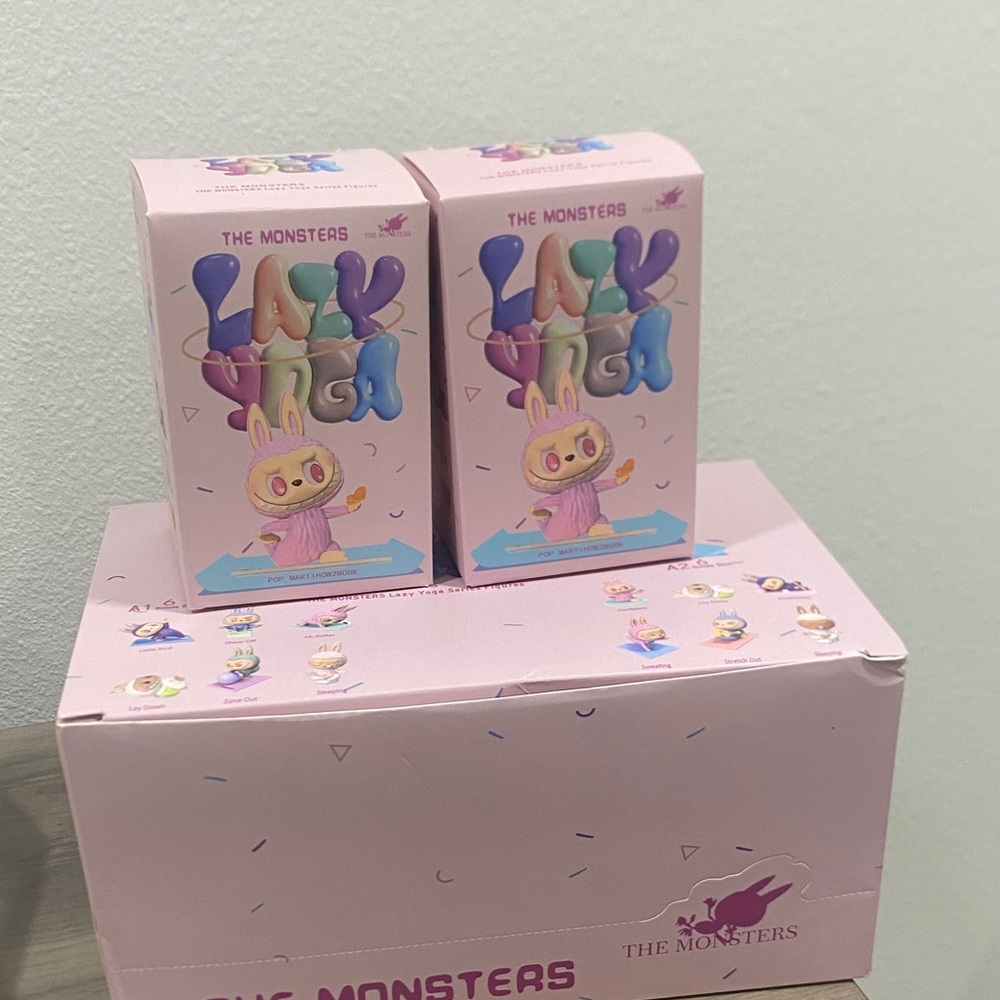The Monsteas Lazy Yoga Action Figure - Pink and Purple